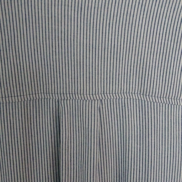 TRIBAL JEANS STREETWEAR RAW HEM MILITARY SOFT WORN DENIM CHAMBRAY STRIPE SHIRT - Picture 3 of 13